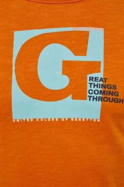 Ανδρικά Μπλουζάκια Βαμβακερό μπλουζάκι United Colors Of Benetton πορτοκαλί -United Colors of Benetton Εκπτώσεις unnamed file 1085