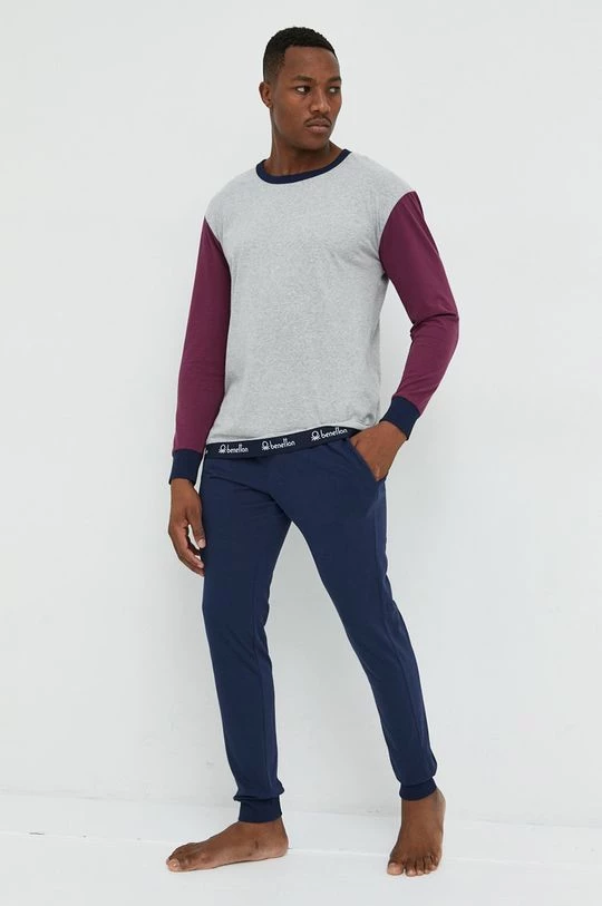 Ανδρικά Πιζάμα Βαμβακερές πιτζάμες United Colors Of Benetton γκρι 3 Ανδρικά Πιζάμα Βαμβακερές πιτζάμες United Colors Of Benetton γκρι