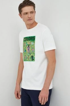 United Colors of Benetton Εκπτώσεις 29 Ανδρικά Μπλουζάκια Βαμβακερό μπλουζάκι United Colors Of Benetton άσπρο