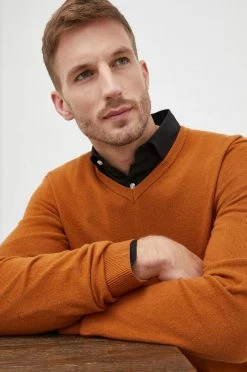 Ανδρικά Χωρίς φερμουάρ Μάλλινο πουλόβερ United Colors Of Benetton χρώμα: πορτοκαλί,