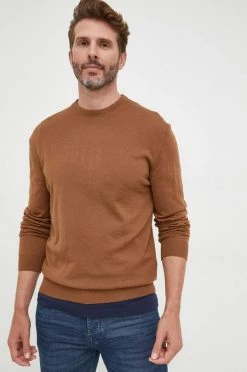 Ανδρικά Χωρίς φερμουάρ Μάλλινο πουλόβερ United Colors Of Benetton χρώμα: καφέ,