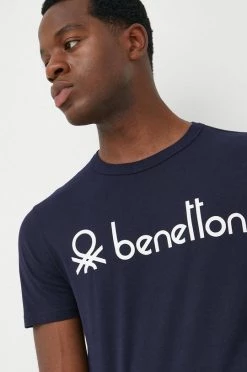 Ανδρικά Μπλουζάκια Βαμβακερό μπλουζάκι United Colors Of Benetton ναυτικό μπλε -United Colors of Benetton Εκπτώσεις unnamed file 1342