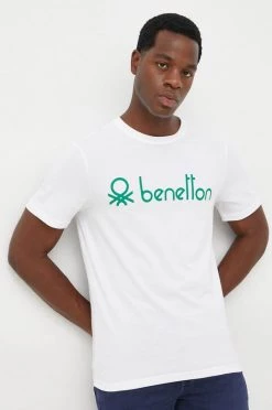 Ανδρικά Μπλουζάκια Βαμβακερό μπλουζάκι United Colors Of Benetton άσπρο