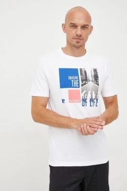 Ανδρικά Μπλουζάκια Βαμβακερό μπλουζάκι United Colors Of Benetton άσπρο