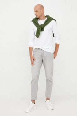 Ανδρικά Μακρυμάνικα Βαμβακερή μπλούζα με μακριά μανίκια United Colors Of Benetton άσπρο