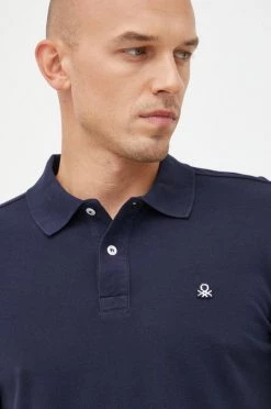 Ανδρικά Πόλο μπλουζάκια Βαμβακερό μπλουζάκι πόλο United Colors Of Benetton ναυτικό μπλε