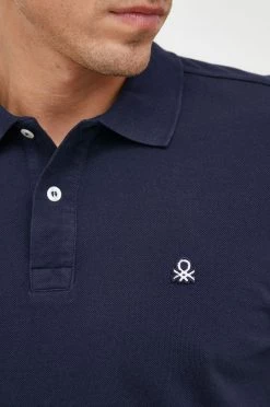 Ανδρικά Πόλο μπλουζάκια Βαμβακερό μπλουζάκι πόλο United Colors Of Benetton ναυτικό μπλε -United Colors of Benetton Εκπτώσεις unnamed file 1444