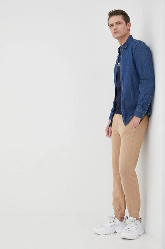 Ανδρικά Παντελόνια φόρμας Βαμβακερό παντελόνι United Colors Of Benetton χρώμα: μπεζ 4 Ανδρικά Παντελόνια φόρμας Βαμβακερό παντελόνι United Colors Of Benetton χρώμα: μπεζ - Image 2