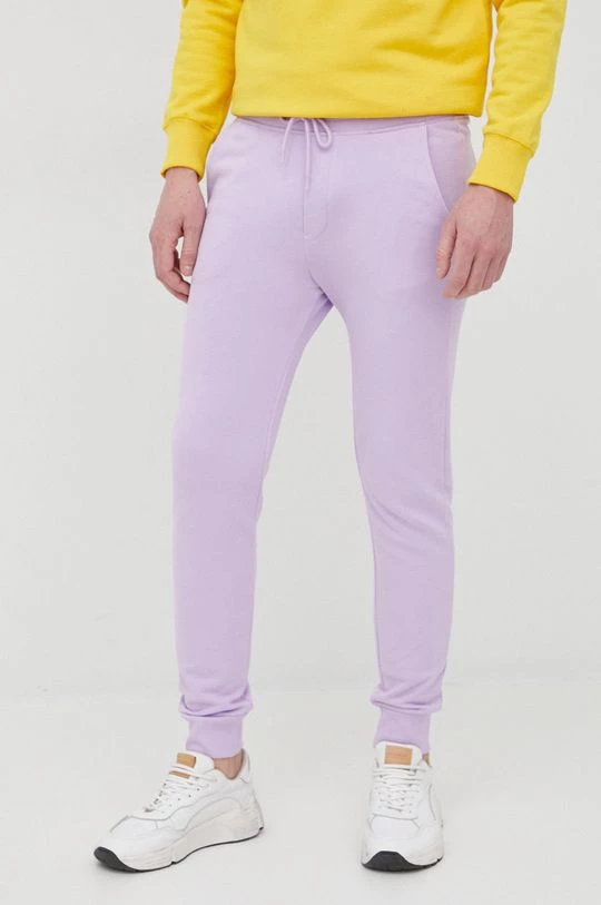 Ανδρικά Παντελόνια φόρμας Βαμβακερό παντελόνι United Colors Of Benetton χρώμα: μοβ 3 Ανδρικά Παντελόνια φόρμας Βαμβακερό παντελόνι United Colors Of Benetton χρώμα: μοβ