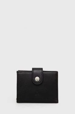 Ανδρικά Πορτοφόλια United Colors Of Benetton - Δερμάτινο πορτοφόλι μαύρο