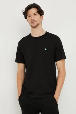 Ανδρικά Μπλουζάκια Βαμβακερό μπλουζάκι United Colors Of Benetton μαύρο