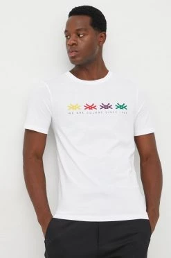 Ανδρικά Μπλουζάκια Βαμβακερό μπλουζάκι United Colors Of Benetton άσπρο