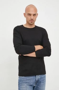 Ανδρικά Μακρυμάνικα Βαμβακερή μπλούζα με μακριά μανίκια United Colors Of Benetton μαύρο