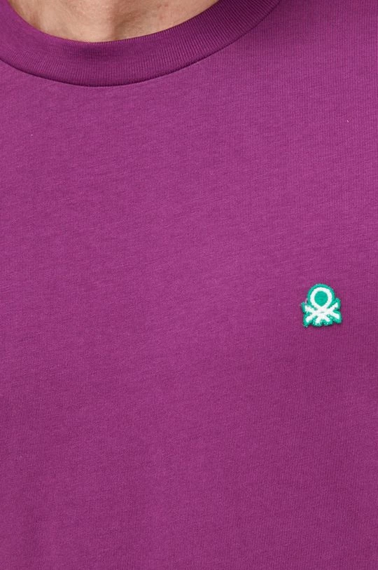 Ανδρικά Μπλουζάκια Βαμβακερό μπλουζάκι United Colors Of Benetton μοβ 7 Ανδρικά Μπλουζάκια Βαμβακερό μπλουζάκι United Colors Of Benetton μοβ - Image 5