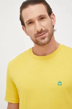 Ανδρικά Μπλουζάκια Βαμβακερό μπλουζάκι United Colors Of Benetton κίτρινο -United Colors of Benetton Εκπτώσεις unnamed file 1690