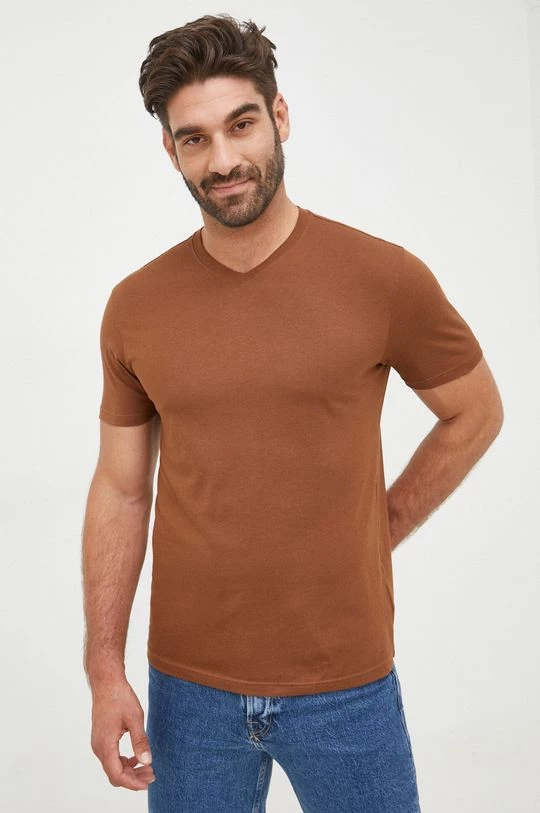 Ανδρικά Μπλουζάκια Βαμβακερό μπλουζάκι United Colors Of Benetton καφέ 3 Ανδρικά Μπλουζάκια Βαμβακερό μπλουζάκι United Colors Of Benetton καφέ