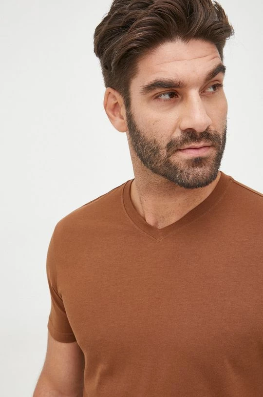 Ανδρικά Μπλουζάκια Βαμβακερό μπλουζάκι United Colors Of Benetton καφέ 6 Ανδρικά Μπλουζάκια Βαμβακερό μπλουζάκι United Colors Of Benetton καφέ - Image 4