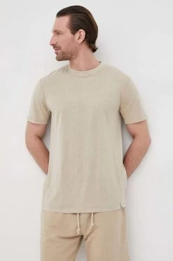 Ανδρικά Μπλουζάκια Βαμβακερό μπλουζάκι United Colors Of Benetton μπεζ