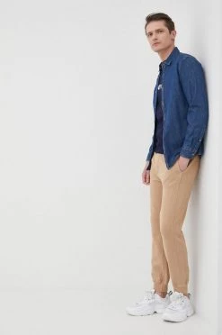 Ανδρικά Πουκάμισα Τζιν πουκάμισο United Colors Of Benetton χρώμα: ναυτικό μπλε,