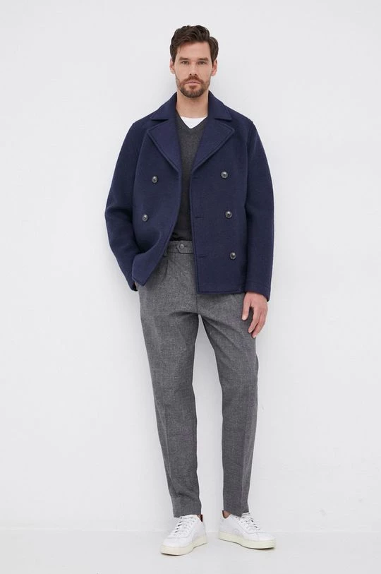 Ανδρικά Παλτά Παλτό United Colors Of Benetton χρώμα: ναυτικό μπλε 4 Ανδρικά Παλτά Παλτό United Colors Of Benetton χρώμα: ναυτικό μπλε - Image 2