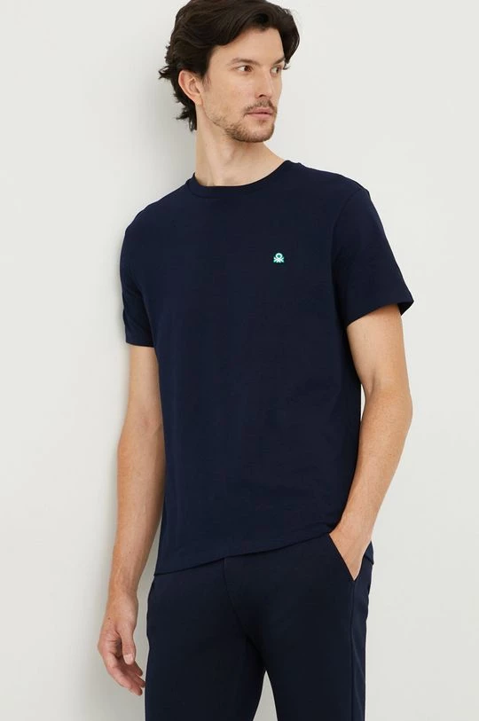 Ανδρικά Μπλουζάκια Βαμβακερό μπλουζάκι United Colors Of Benetton ναυτικό μπλε 6 Ανδρικά Μπλουζάκια Βαμβακερό μπλουζάκι United Colors Of Benetton ναυτικό μπλε - Image 4