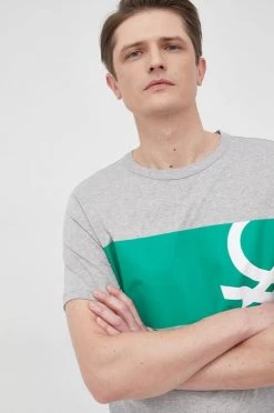 Ανδρικά Μπλουζάκια Βαμβακερό μπλουζάκι United Colors Of Benetton γκρι -United Colors of Benetton Εκπτώσεις unnamed file 1920