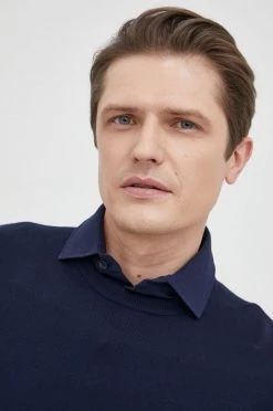 Ανδρικά Χωρίς φερμουάρ United Colors Of Benetton - Βαμβακερό πουλόβερ σκούρο μπλε -United Colors of Benetton Εκπτώσεις unnamed file 1946