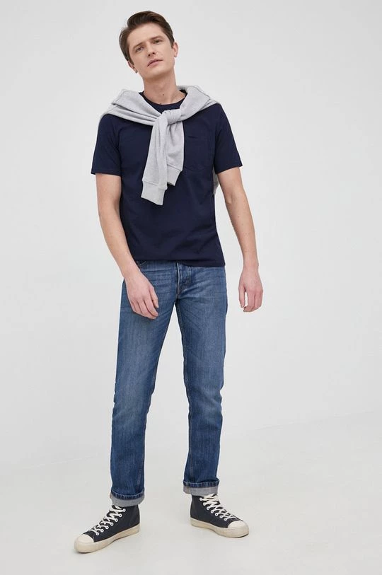 Ανδρικά Μπλουζάκια United Colors Of Benetton - Βαμβακερό μπλουζάκι σκούρο μπλε 4 Ανδρικά Μπλουζάκια United Colors Of Benetton - Βαμβακερό μπλουζάκι σκούρο μπλε - Image 2