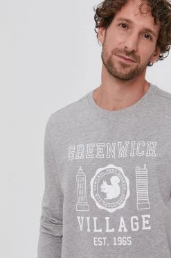 Ανδρικά Χωρίς φερμουάρ Βαμβακερή μπλούζα United Colors Of Benetton χρώμα: γκρι -United Colors of Benetton Εκπτώσεις unnamed file 2034