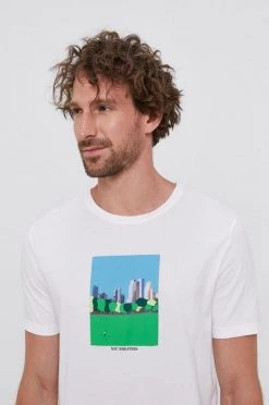 Ανδρικά Μπλουζάκια Βαμβακερό μπλουζάκι United Colors Of Benetton άσπρο