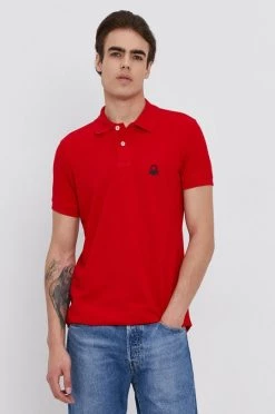Ανδρικά Πόλο μπλουζάκια Πόλο United Colors Of Benetton χρώμα: κόκκινο -United Colors of Benetton Εκπτώσεις unnamed file 2064