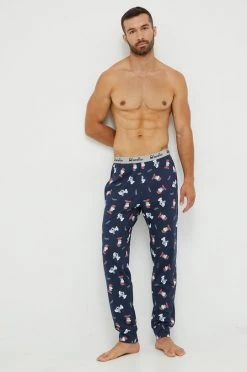 Ανδρικά Πιζάμα Βαμβακερό παντελόνι πιτζάμα United Colors Of Benetton ναυτικό μπλε