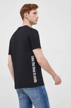 Ανδρικά Μπλουζάκια Βαμβακερό μπλουζάκι United Colors Of Benetton μαύρο