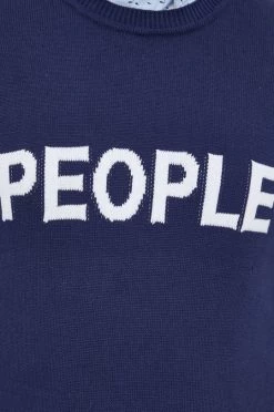 Ανδρικά Χωρίς φερμουάρ Βαμβακερό πουλόβερ United Colors Of Benetton χρώμα: ναυτικό μπλε, -United Colors of Benetton Εκπτώσεις unnamed file 218