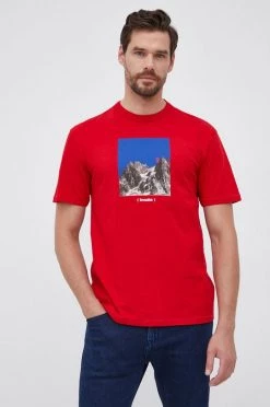 Ανδρικά Μπλουζάκια United Colors Of Benetton - Βαμβακερό μπλουζάκι κόκκινο