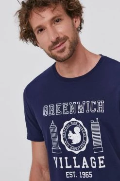 Ανδρικά Μπλουζάκια Βαμβακερό μπλουζάκι United Colors Of Benetton ναυτικό μπλε