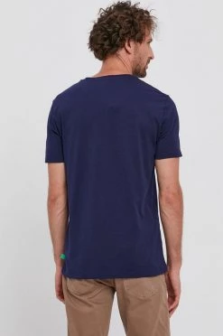 Ανδρικά Μπλουζάκια Βαμβακερό μπλουζάκι United Colors Of Benetton ναυτικό μπλε -United Colors of Benetton Εκπτώσεις unnamed file 2218