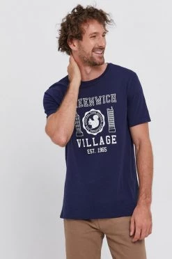 Ανδρικά Μπλουζάκια Βαμβακερό μπλουζάκι United Colors Of Benetton ναυτικό μπλε -United Colors of Benetton Εκπτώσεις unnamed file 2219