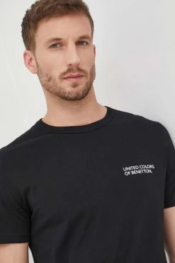 Ανδρικά Μπλουζάκια Βαμβακερό μπλουζάκι United Colors Of Benetton μαύρο -United Colors of Benetton Εκπτώσεις unnamed file 2295