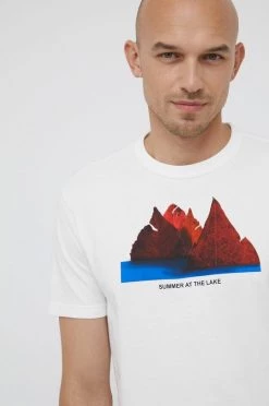 Ανδρικά Μπλουζάκια Βαμβακερό μπλουζάκι United Colors Of Benetton άσπρο