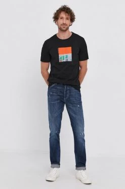 United Colors of Benetton Εκπτώσεις 8 Ανδρικά Μπλουζάκια Βαμβακερό μπλουζάκι United Colors Of Benetton μαύρο