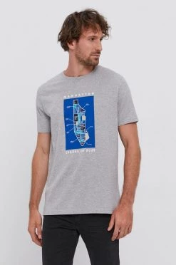 United Colors of Benetton Εκπτώσεις 6 Ανδρικά Μπλουζάκια Βαμβακερό μπλουζάκι United Colors Of Benetton γκρι