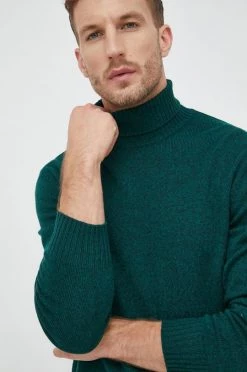 Ανδρικά Χωρίς φερμουάρ Πουλόβερ με προσθήκη μαλλιού United Colors Of Benetton χρώμα: πράσινο, -United Colors of Benetton Εκπτώσεις unnamed file 297