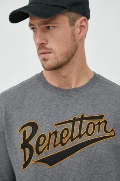 Ανδρικά Χωρίς φερμουάρ Βαμβακερή μπλούζα United Colors Of Benetton γκρι, -United Colors of Benetton Εκπτώσεις unnamed file 3