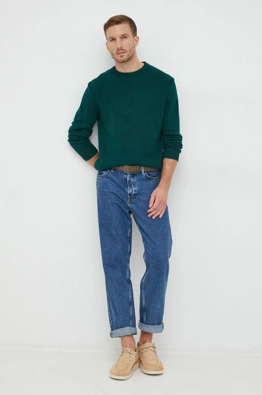 Ανδρικά Χωρίς φερμουάρ Πουλόβερ με προσθήκη μαλλιού United Colors Of Benetton χρώμα: πράσινο, 4 Ανδρικά Χωρίς φερμουάρ Πουλόβερ με προσθήκη μαλλιού United Colors Of Benetton χρώμα: πράσινο, - Image 2