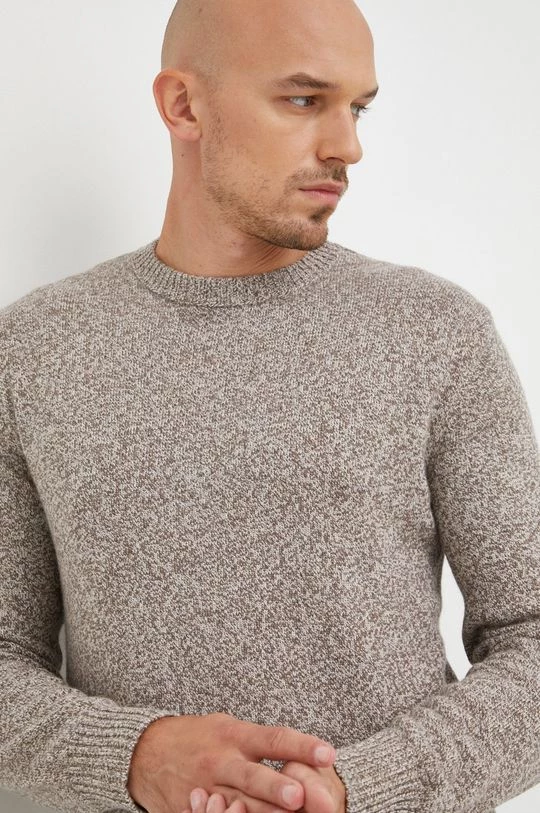 Ανδρικά Χωρίς φερμουάρ Πουλόβερ με προσθήκη μαλλιού United Colors Of Benetton χρώμα: μπεζ, 6 Ανδρικά Χωρίς φερμουάρ Πουλόβερ με προσθήκη μαλλιού United Colors Of Benetton χρώμα: μπεζ, - Image 4