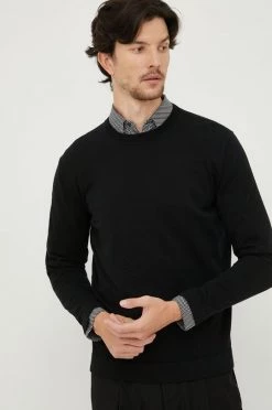 Ανδρικά Χωρίς φερμουάρ Βαμβακερό πουλόβερ United Colors Of Benetton χρώμα: μαύρο,