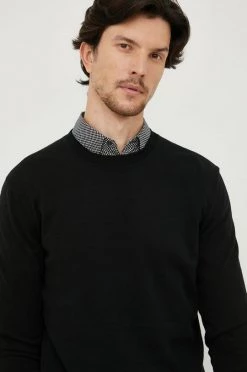 Ανδρικά Χωρίς φερμουάρ Βαμβακερό πουλόβερ United Colors Of Benetton χρώμα: μαύρο, -United Colors of Benetton Εκπτώσεις unnamed file 430
