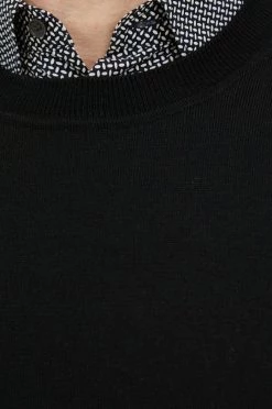 Ανδρικά Χωρίς φερμουάρ Βαμβακερό πουλόβερ United Colors Of Benetton χρώμα: μαύρο, -United Colors of Benetton Εκπτώσεις unnamed file 431