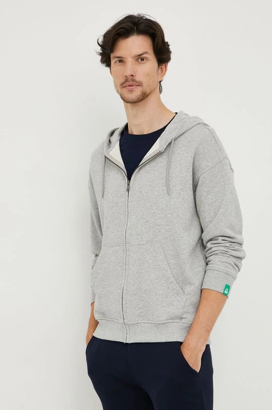 Ανδρικά Με φερμουάρ Βαμβακερή μπλούζα United Colors Of Benetton γκρι, 6 Ανδρικά Με φερμουάρ Βαμβακερή μπλούζα United Colors Of Benetton γκρι, - Image 4